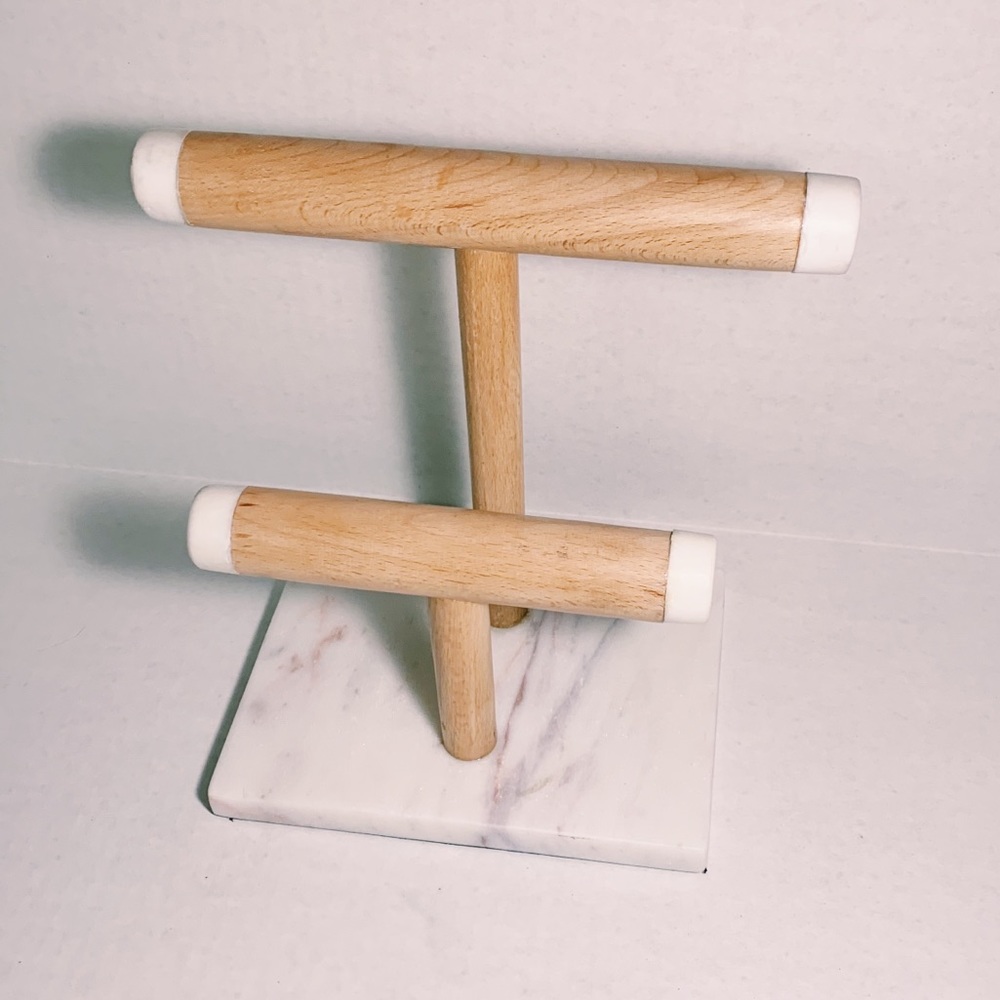 Wood and stone bracelet holder